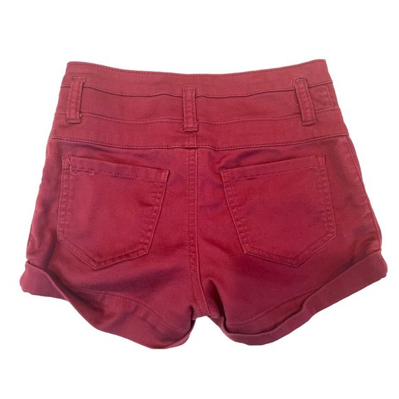 Mossimo Women's High Waist Shorts Button Fly High Rise F16958625 Red Size 4/27 - Picture 2 of 10